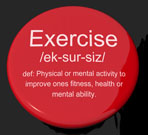 Exercise Definition Button Showing Fitness Activity And Working Out